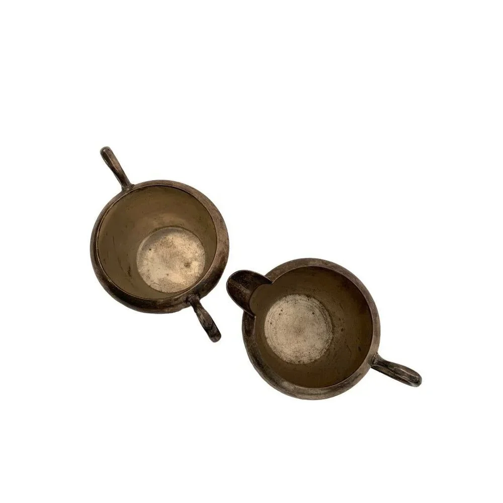 F.B. Rogers Silverplate on Copper Creamer and Sugar Vintage Set